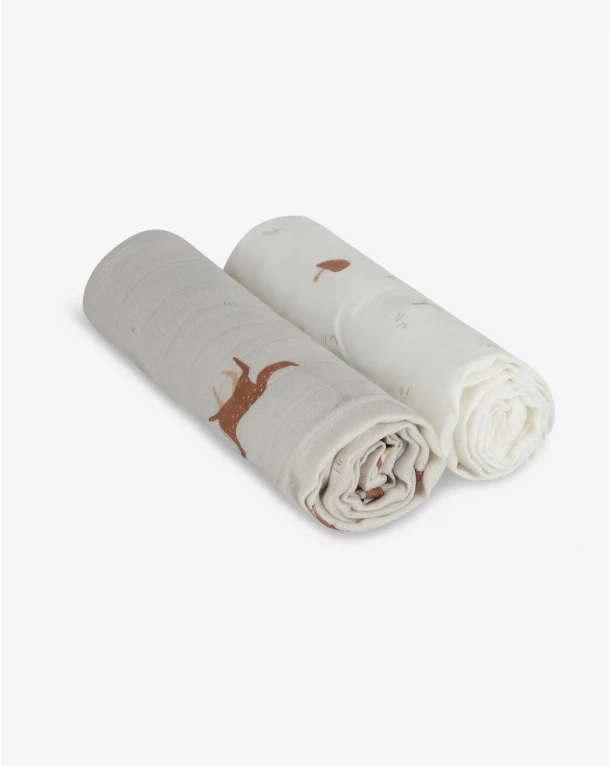 Σετ 2τμχ Πάνα Αγκαλιάς Bamboo-Βαμβακερή 70x70εκ. Μπεζ Minene 12311005620OS