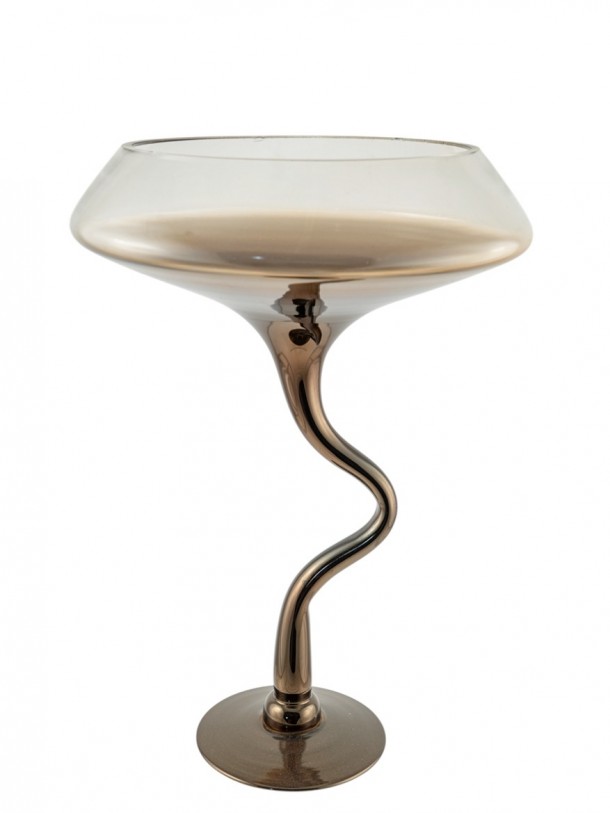 Κηροπήγιο Χειροποίητο Φυσητό Γυαλί 20x12,5x38,5εκ. Zen Collection 25.48.52299