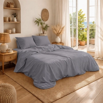 Κουβέρτα Βαμβακερή Υπέρδιπλη 225x270εκ. Πικέ Grey Dimcol