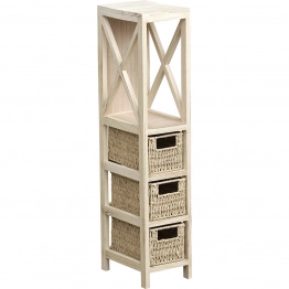 Έπιπλο MDF Με 1 Ράφι & 3 Συρτάρια Μπεζ 17x24x82εκ. MRShome 1245000