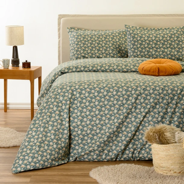 Σετ Σεντόνια Φανελένια Διπλά 205x270εκ. Elsa Aqua Winter Line Melinen 20006467