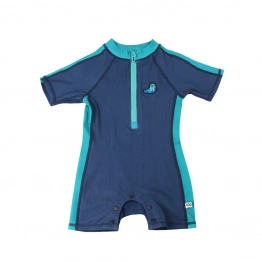 Ολόσωμο Μαγιό Κοντομάνικο Surf Suit 3 Ετών Walrus Dark Blue Zoocchini ZOO12803