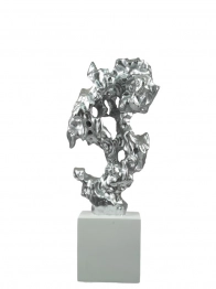 Διακοσμητικό Επιτραπέζιο Polyester Ασημί-Λευκό 18x14x49εκ. Zen Collection 24.34.51050