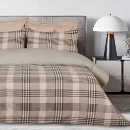Σετ Σεντόνια Φανελένια Υπέρδιπλα 240x260εκ. Happy Flannel Line 9679 Beige-Olive Das Home