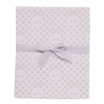 Κουβέρτα Πικέ Βαμβακερή Λίκνου-Αγκαλιάς 75x100εκ. Relax 4960 Γκρι Das Baby