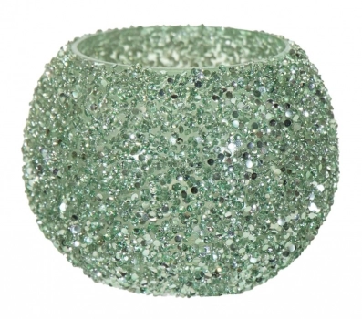 Κηροπήγιο Γυάλινο 11x8,5εκ. Strass Green Art Et Lumiere 30533