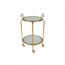 Τρόλεϊ Bar Με Καθρέπτη Μεταλλικό Χρυσό Art Et Lumiere 42x76εκ. 01393