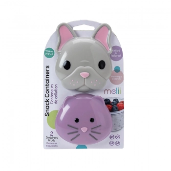 Σετ 2τμχ Δοχείο Για Σνακ 232ml Bulldog  & Cat Melii MEL14800