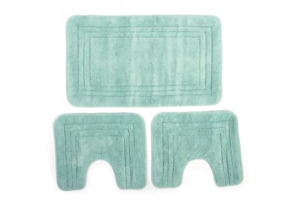 Ταπέτο Μπάνιου Σετ 3 τμχ Βαμβακερό Light Aqua ZUCCHI DimCol