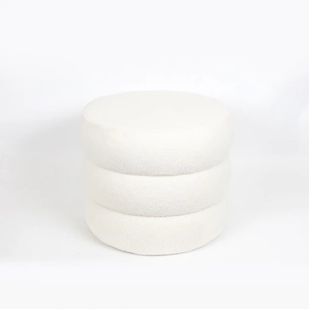 Σκαμπώ Μπουκλέ Λευκό 48x48x39εκ. ESTHETI 750-12016