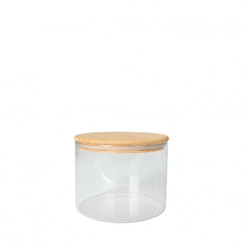 Δοχείο Κουζίνας Γυάλινο Με Καπάκι Bamboo 350ml-10x7,9εκ. Borosilicate DOP212K6