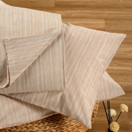 Σετ Σεντόνι Με 2 Μαξιλαροθήκες Polycotton Υπέρδιπλο Με Λάστιχο 160x200+32εκ. Nika Ecru-Beige Casual Line Mini Melinen 20004840
