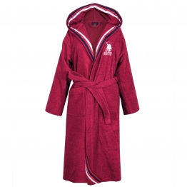 Μπουρνούζι Ενηλίκων Βαμβακερό Ζακάρ Medium Essential 3061 Bordeaux Greenwich Polo Club