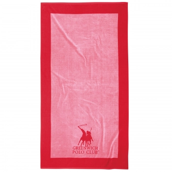 Πετσέτα Θαλάσσης Βαμβακερή 90x180εκ. Essential 4000 Ροζ-Κόκκινη Greenwich Polo Club