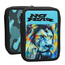 Κασετίνα Διπλή Γεμάτη No Fear Fluo Lion 14x4x20εκ. Gim 50-3674