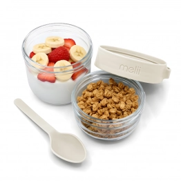 Γυάλινο Δοχείο Για Γιαούρτι-Overnight Oats 780ml Ivory Melii MEL28402
