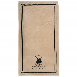 Πετσέτα Θαλάσσης Βαμβακερή 90x170εκ. Essential 4050 Μαύρη-Taupe Greenwich Polo Club