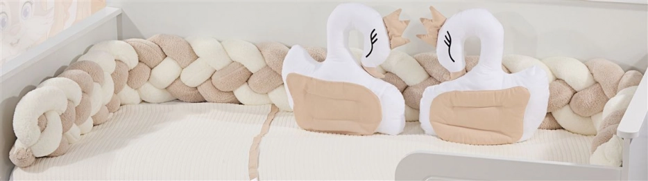 Πάντα Κούνιας Πλεξούδα Polyester 220εκ. Wellsoft 40 White-Beige DimCol