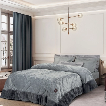 Κουβερτοπάπλωμα Flannel King 240x250εκ. Premium 4460 Grey Greenwich Polo Club