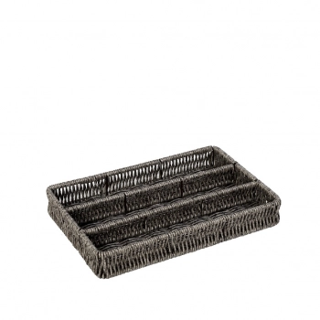 Καλάθι Σερβιρίσματος Με Διαχωριστικά Ψάθινο Γκρι ESPIEL 28x19x4εκ. KOD235