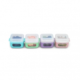 Σετ 4τμχ Δοχεία Με Καπάκι Snap and Go Cubes 120ml Melii MEL23805