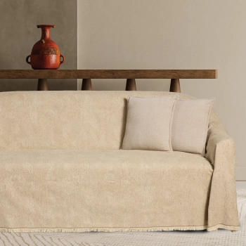 Ριχτάρι Chenille-Polycotton Διθέσιος 180x250εκ. Beige 0315 Das Home