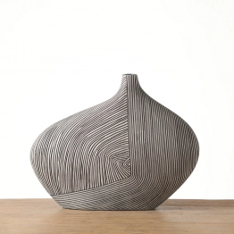 Βάζο Ανάγλυφο Polyresin Γκρι ESPIEL 38x11,5x30εκ. FIK407