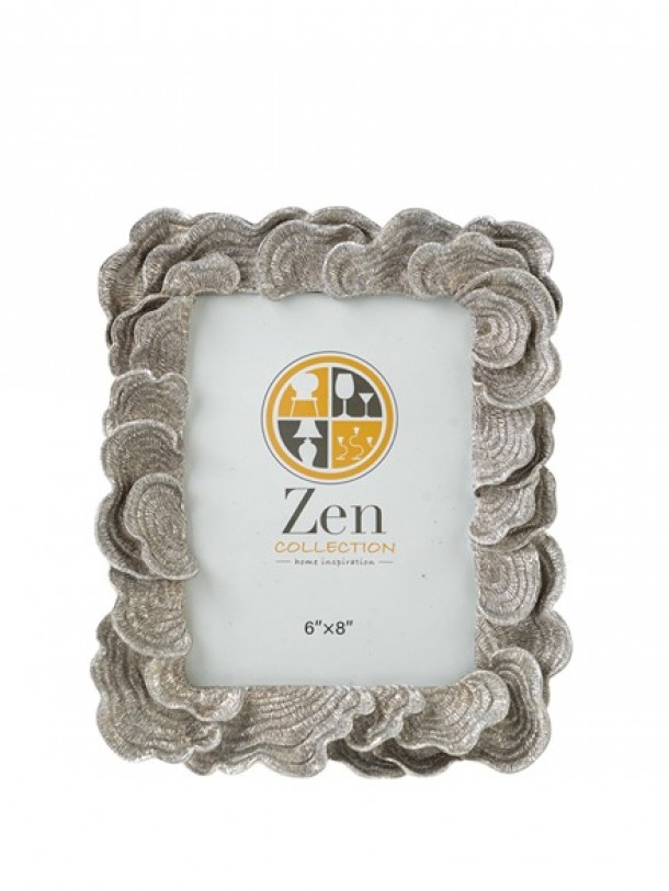 Κορνίζα Polyester Λευκή-Χρυσή Με Κοράλια 15x20εκ. Zen Collection 25.12.51476