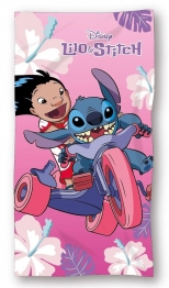 Πετσέτα Θαλάσσης Παιδική Microfiber 70x140εκ. Lilo & Stitch 08 Pink Disney DimCol
