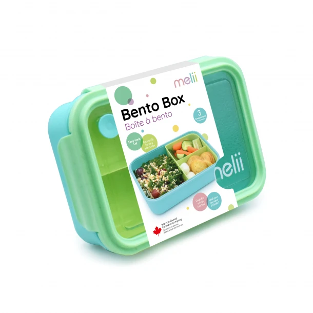 Φαγητοδοχείο Με Έως 3 Χωρίσματα Bento Lime-Mint-Blue 1250ml Melii MEL21950