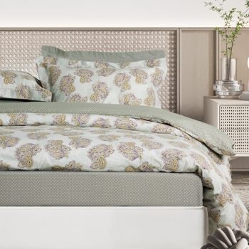 Σετ Παπλωματοθήκη Βαμβακερή Μονή 160x240εκ. Happy 9686 Mint Das Home