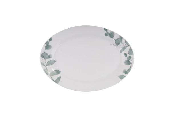 Πιατέλα Οβάλ Γυάλινη Green 30x22εκ. Leaf Eaton ME25032230