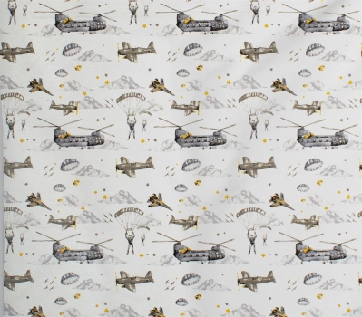 Σεντόνι Μεμονωμένο Μπεμπέ Βαμβακερό Λίκνου 80x110εκ. Airforce 195 White-Grey DimCol