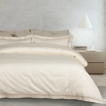 Σετ Παπλωματοθήκη Βαμβακοσατέν Υπέρδιπλη 220x240εκ. Executive 1699 Ιβουάρ Das Home