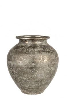 Βάζο Μεταλλικό Αντικέ Ασημί 28,5x28,5x31εκ. Zen Collection 26.16.52809