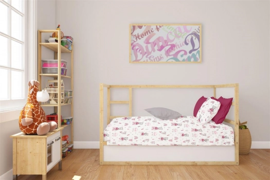 Σεντόνι Μεμονωμένο Βαμβακερό Με Λάστιχο Κούνιας 70x140+15εκ. Cloudy Bear 582 White-Pink Dimcol