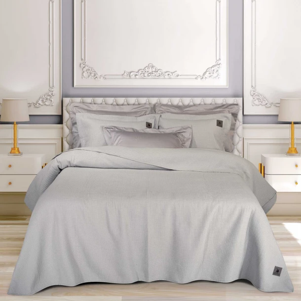 Κουβερλί Microfiber King 240x250εκ. Essential 3977 Light Grey Greenwich Polo Club