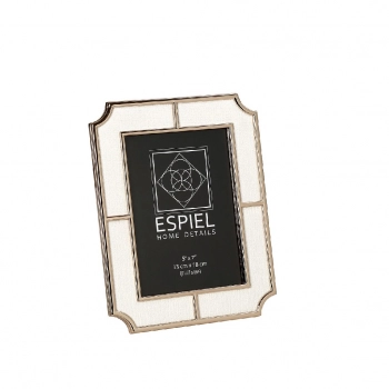 Κορνίζα Μεταλλική Με Λευκό Ύφασμα ESPIEL 13x18εκ. FAM745