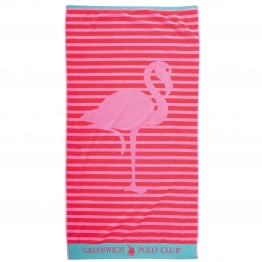 Πετσέτα Θαλάσσης Βαμβακερή 70x140εκ. Junior 4073 Ροζ-Κόκκινη Greenwich Polo Club
