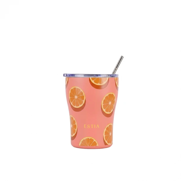 Θερμός-Ποτήρι Ανοξείδωτο Coffee Mug Orange Pop Save The Aegean Estia 350ml-8,7x12,5εκ. 01-49010