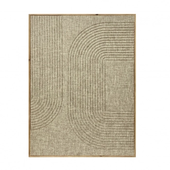 Πίνακας Με Ξύλινη Κορνίζα Και 3D Ύφασμα Μπεζ ESPIEL 60x3x80εκ. NIM112