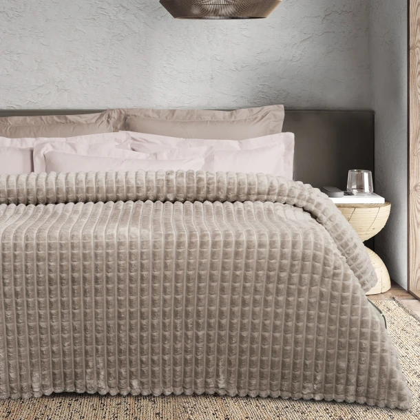 Κουβέρτα Fleece Υπέρδιπλη 220x240εκ. Blankets 1387 Taupe Das Home