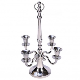 Κηροπήγιο 4 Θέσεων Μεταλλικό Ασημί Royal Art 41,5εκ. IKO1984