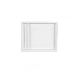 Πιάτο 2 Θέσεων Τετράγωνο Πορσελάνης Λευκό Art Et Lumiere 18x15x2εκ. 05951