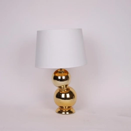 Φωτιστικό Επιτραπέζιο Κεραμικό-Υφασμάτινο Χρυσό-Λευκό 30x48εκ. ESTHETI 814-50017