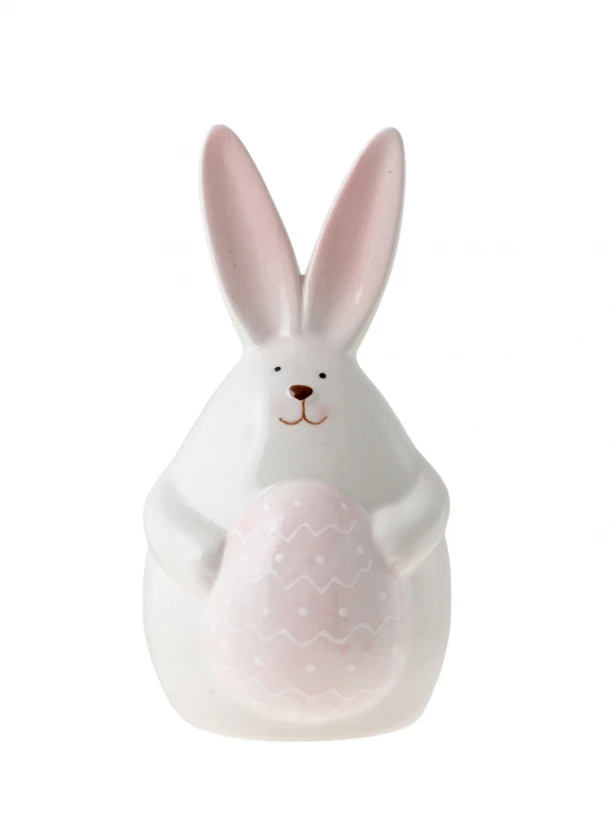 Πασχαλινό Διακοσμητικό Κουνέλι Λευκό-Ροζ 8,2x7,7x15,2εκ. Zen Collection 24.20.49750