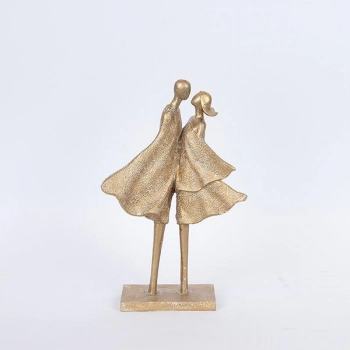 Διακοσμητικό Επιτραπέζιο Ζευγάρι Polyresin Χρυσό 21,5x9x34εκ. ESTHETI 752-27083