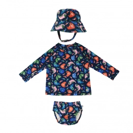 Σετ Μαγιό Πάνα Με Καπέλο Και Μπλούζα UV 6-12μηνών Walrus Zoocchini ZOO16022