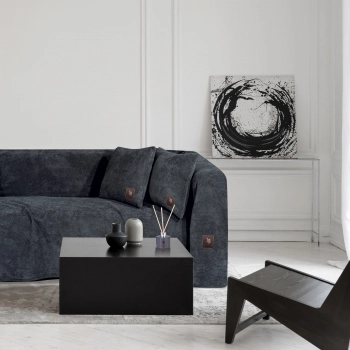 Ριχτάρι Microchenille-Polar Fleece Τριθέσιος 180x300εκ. Premium 2760 Γκρι Σκούρο Greenwich Polo Club