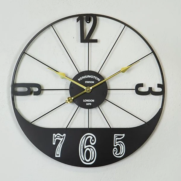 Ρολόι Τοίχου Μεταλλικό Μαύρο-Χρυσό 60x4,5x60εκ. ESTHETI 753-10027